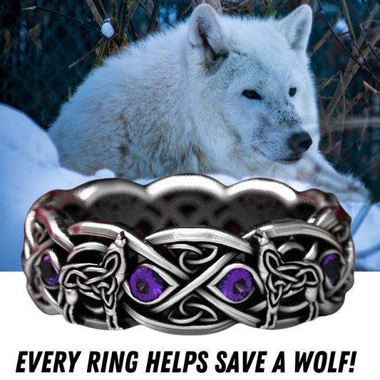 Wolf Mission Amethyst Ring