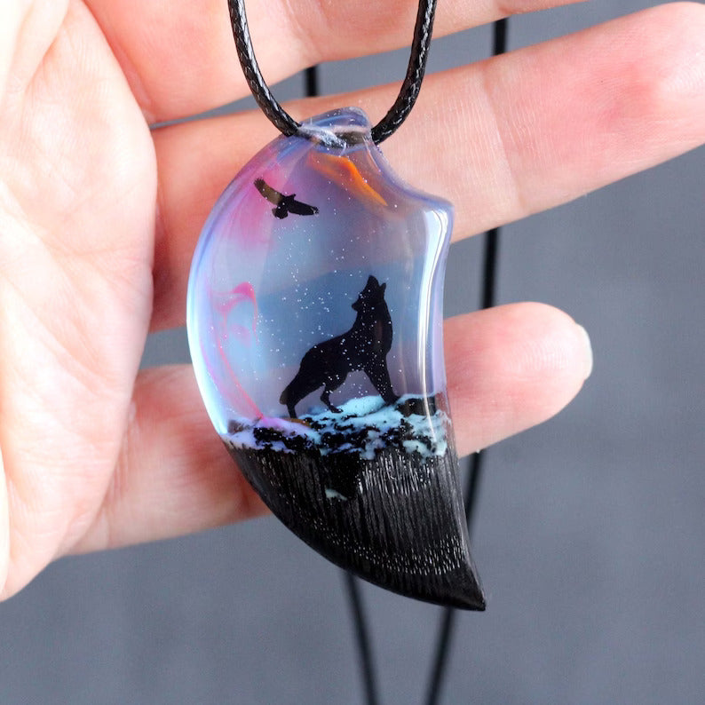 Wolf Howling Necklace