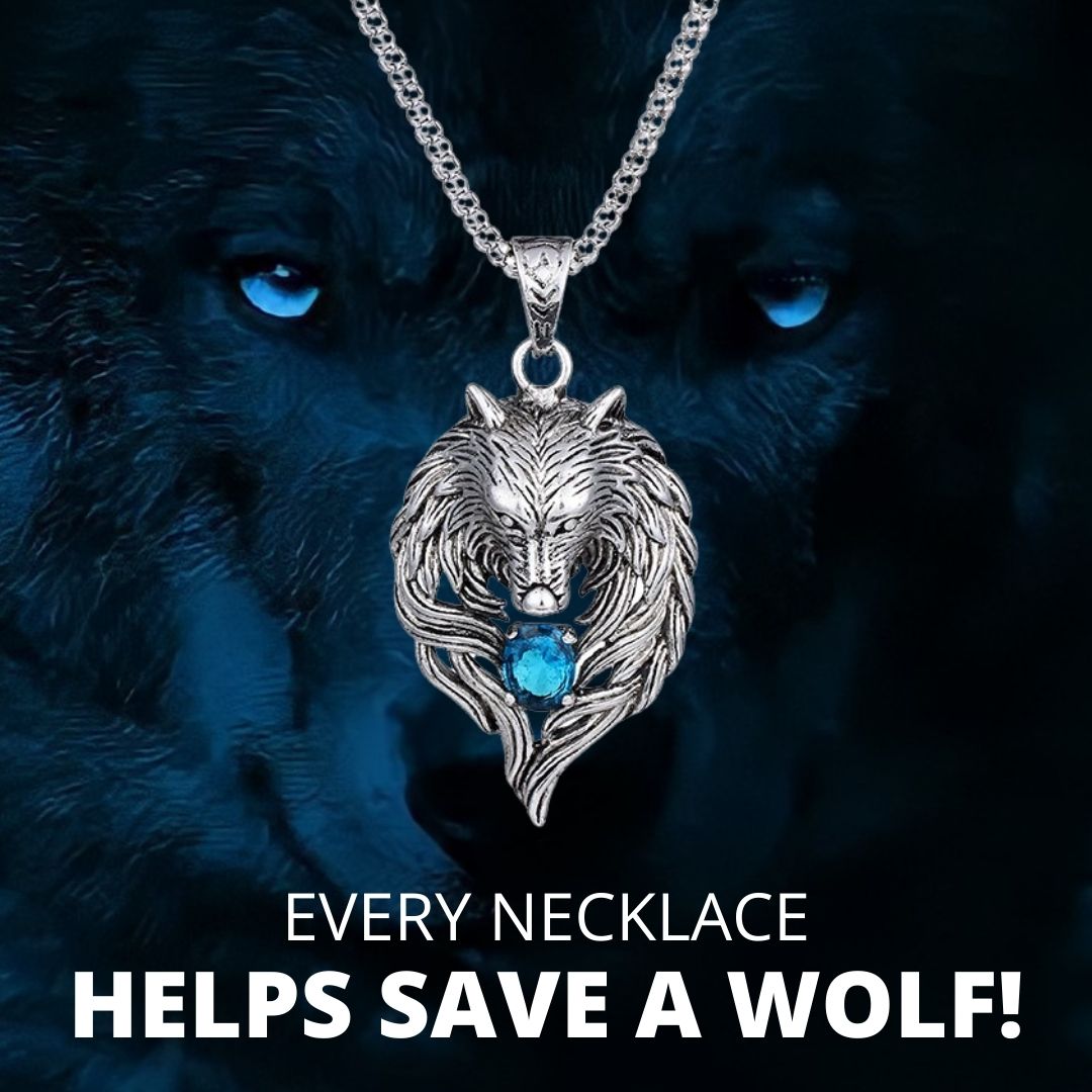 "Save A Wolf" Crystal Necklace